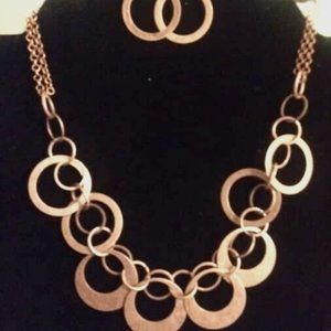 Paparazzi Brass Circles Necklace Set